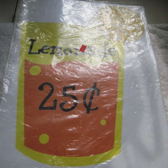 Plastic Lemonade Glass 25 C Cents Stand Sign Young Entrepreneur Summer Time Sale - Picture 5 of 6